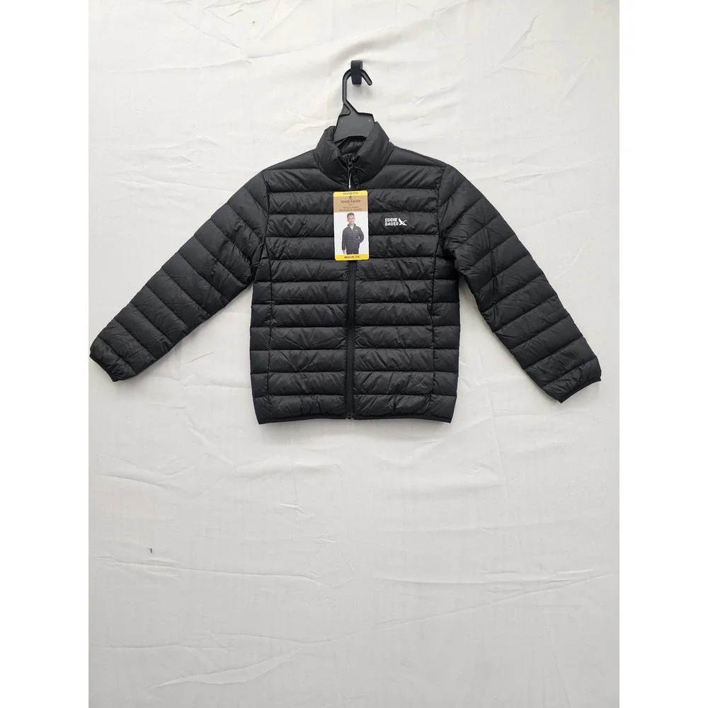 Eddie Bauer Youth Down Packable Jacket Black Kids Size Medium‎ 7/8 E934OW903 NEW